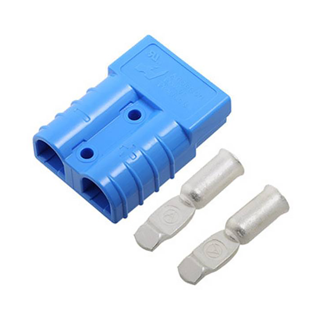 Genuine Anderson 50A Blue Kit - Plug & 2 contacts for 10-12AWG cable
