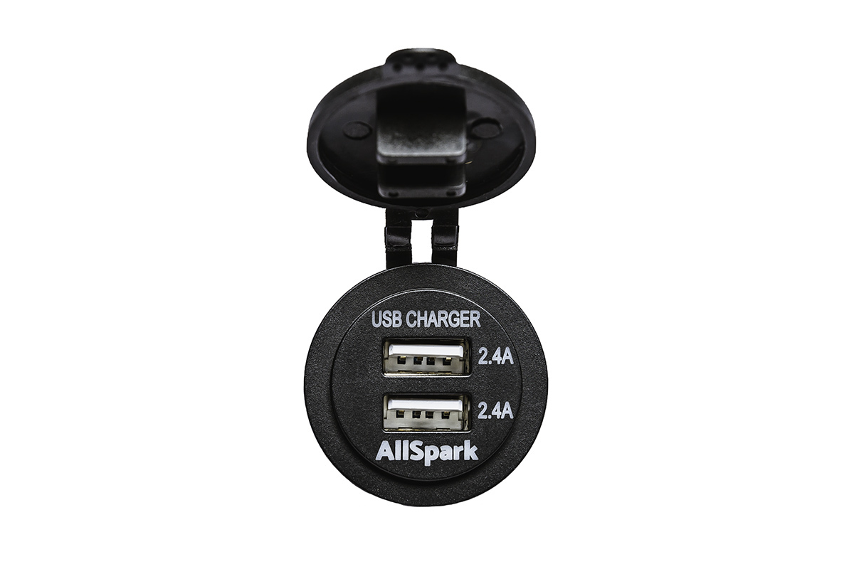 AllSpark Dual 2.4A USB Charging Socket with blue back light