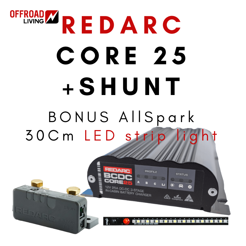 Redarc Core 25 DC-DC Charger + Redarc Shunt + Bonus