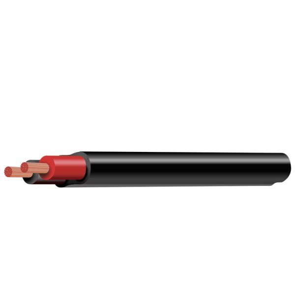 2mm Twin Core Red & Black with black sheath Auto Cable 
