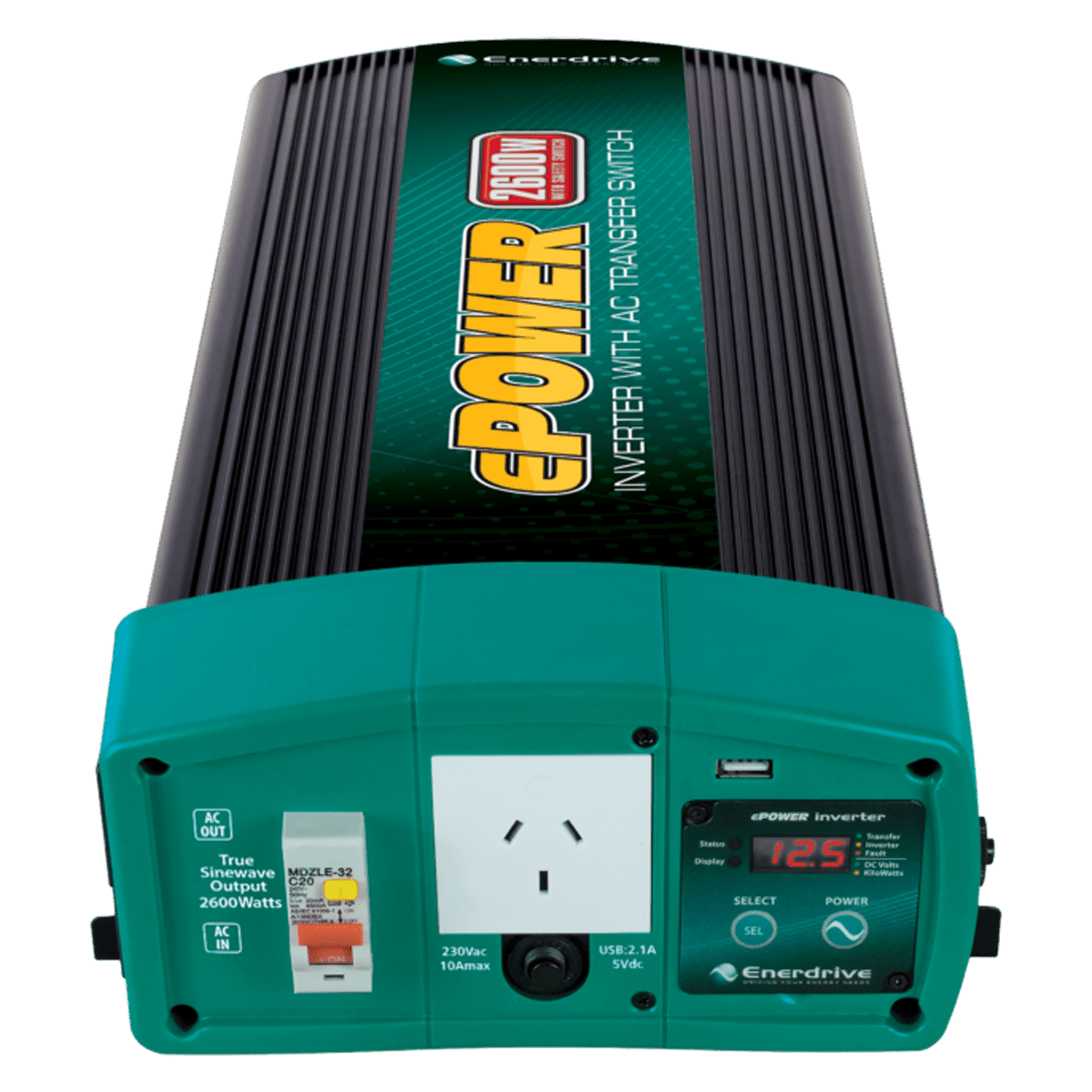 Enerdrive ePOWER 2600W 12V Pure Sine Wave Inverter with AC Transfer