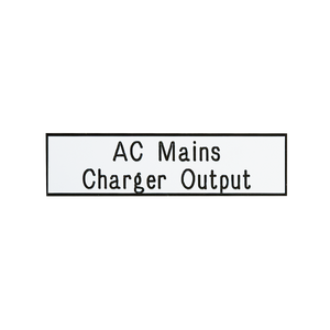 AC Mains Charger Output Circuit breaker Label