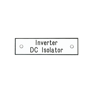 Inverter DC Supply Circuit breaker Label