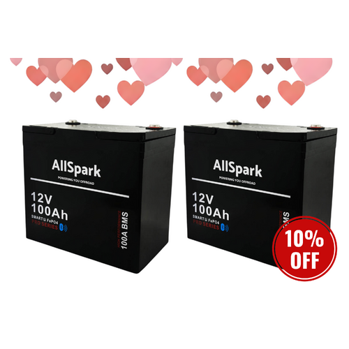 Twin Pack 100ah Lithium Battery 12V AllSpark with Bluetooth IP65