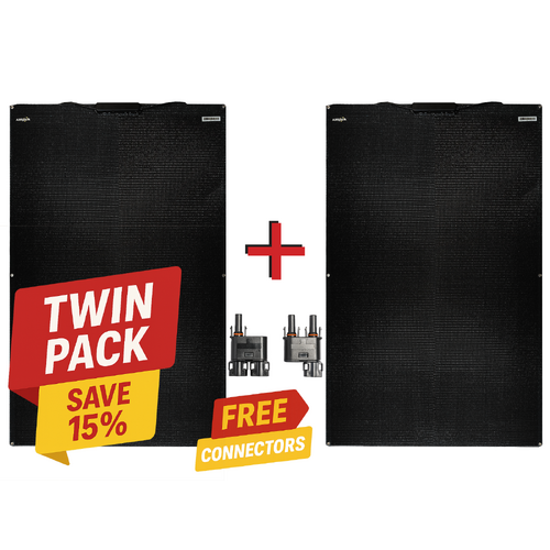 ALLSPARK Light Weight Solar Panel - 150W  Corflute backing & 3M VHB Tape (SHINGLE CELLS)  | TWIN PACK