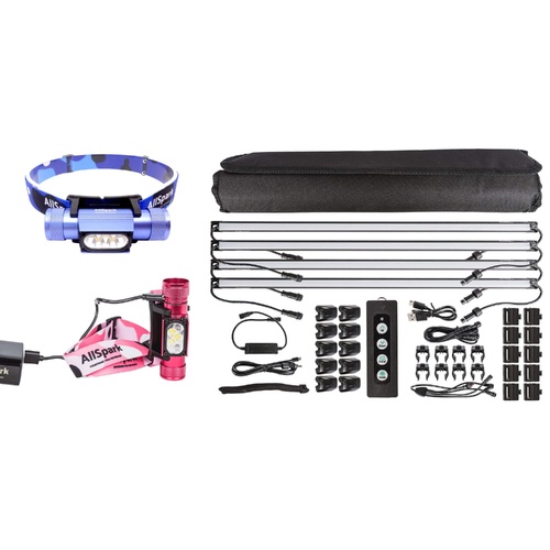 Lighting Bundle | USB LED Light Strip Kit + 2x Head Torches | Dual Colour Red & White | AllSpark
