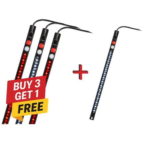 30cm LED Strip Light - 12V 4 PACK | Red & White | AllSpark