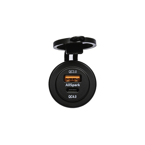 AllSpark Black QC3 USB + QC4 USB Type C PD 60W Charging Socket
