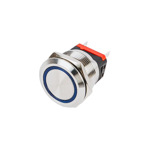 20A 22mm Silver On/Off switch with Blue LED