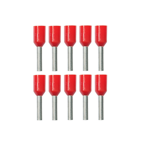 Bootlace Pin - Red 1mm2 - 10 Pack