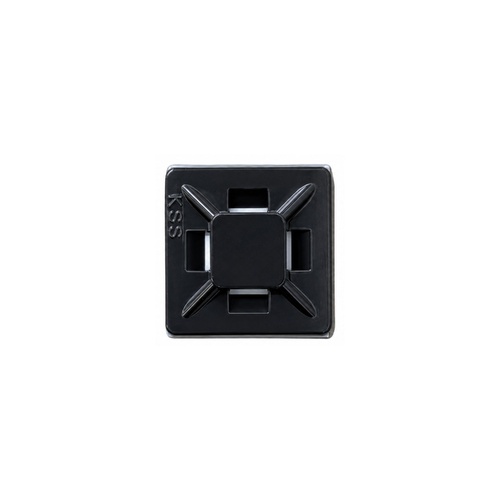 Cable Tie Mount Black- Self Adhesive (21x21) 10 Pack