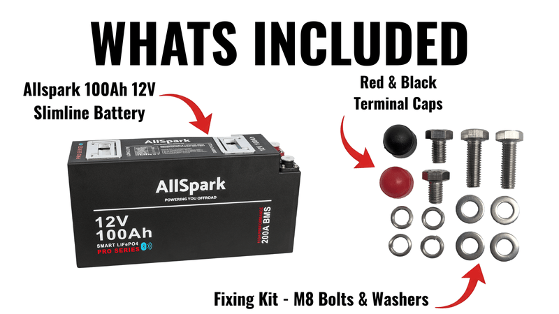 100Ah Slimline Lithium Battery with Bluetooth 12V AllSpark