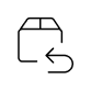 Parcel with return arrow icon