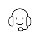 Support agent with headset icon