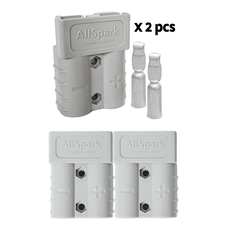AllSpark 50A Grey Anderson Connector Plug - 2 Pack 10-12 AWG