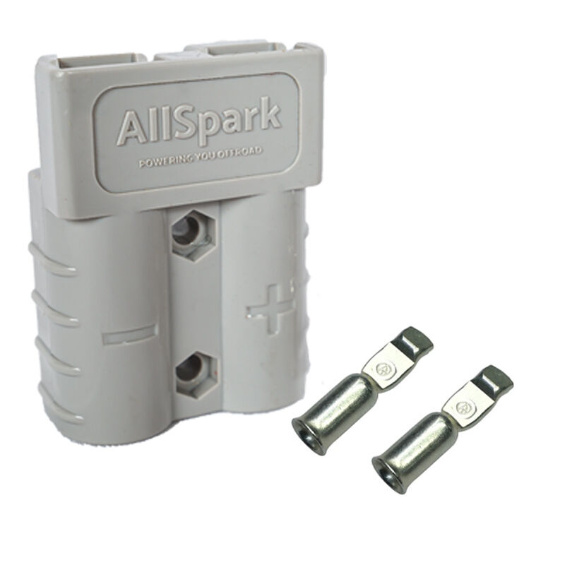 AllSpark 50A Grey Anderson Connector Single Plug with contacts -  8 AWG