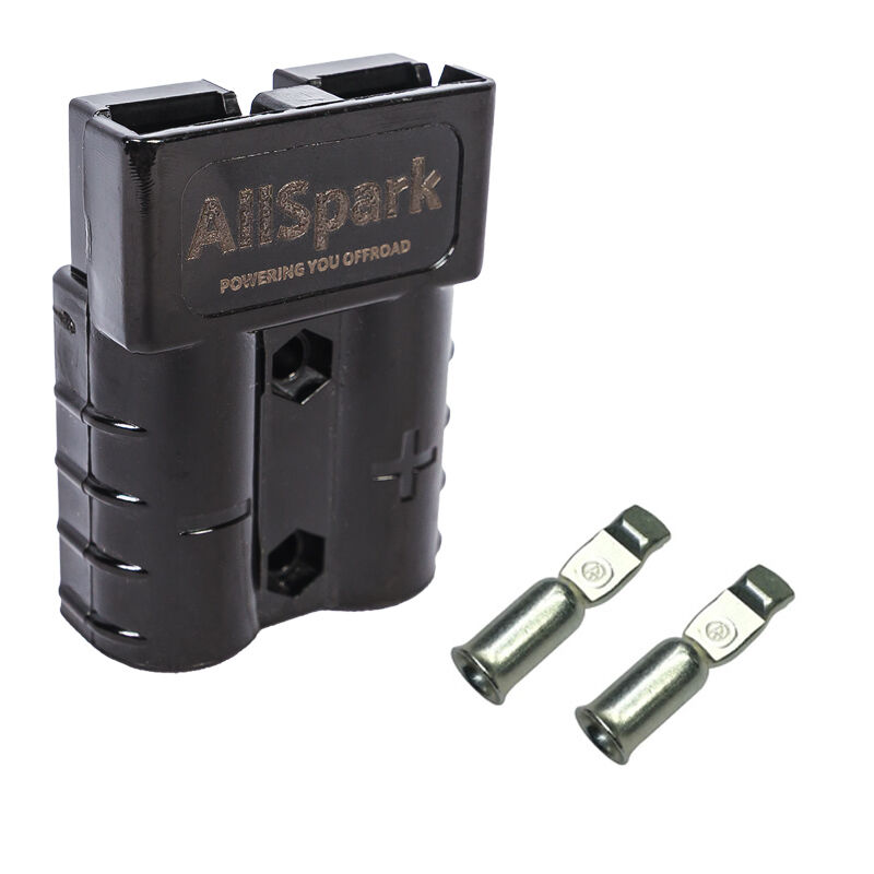 AllSpark 50A Black Anderson Connector Single Plug with contacts -  6 AWG