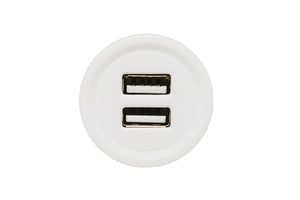 AllSpark Socket - White Dual 2.4A USB Charging Socket - no back light