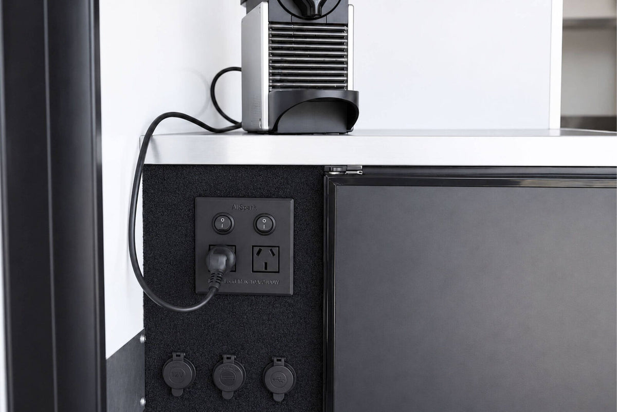 2 Outlet Power Board | Flush Mount | Black | Plug & Play GPO | AllSpark 