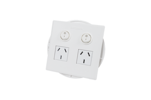 2 Outlet Power Board | Flush Mount | White | Plug & Play GPO | AllSpark 