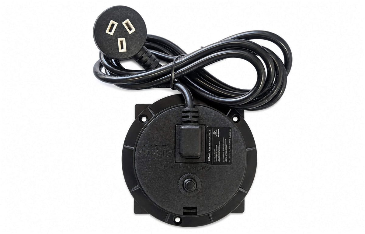 2 Outlet Power Board | Flush Mount | Black | Plug & Play GPO | AllSpark 