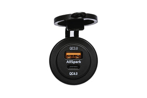 AllSpark Black QC3 USB + QC4 USB Type C PD 60W Charging Socket