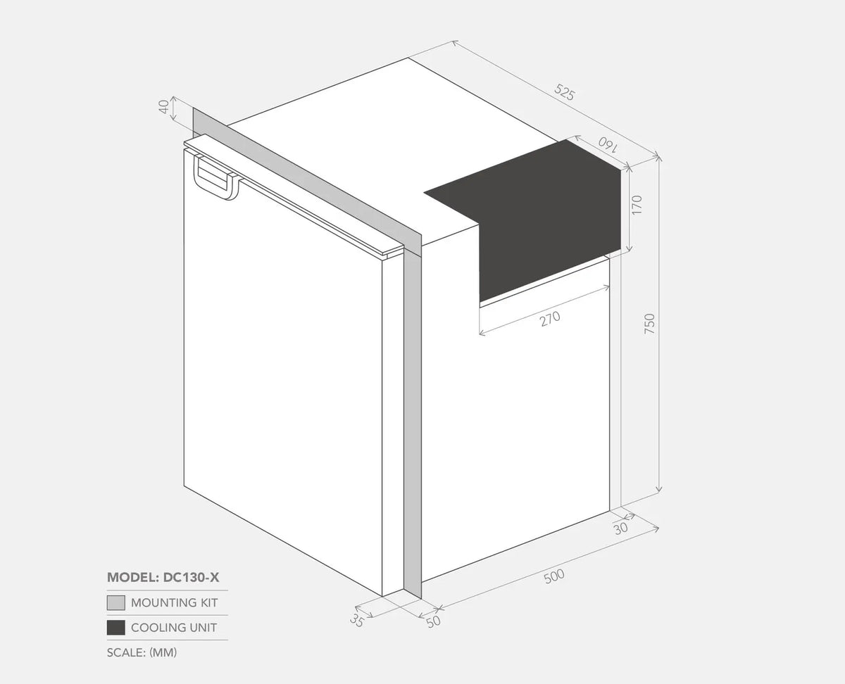 Bushman Fridges DC130−X Heavy Duty 130L Upright Fridge