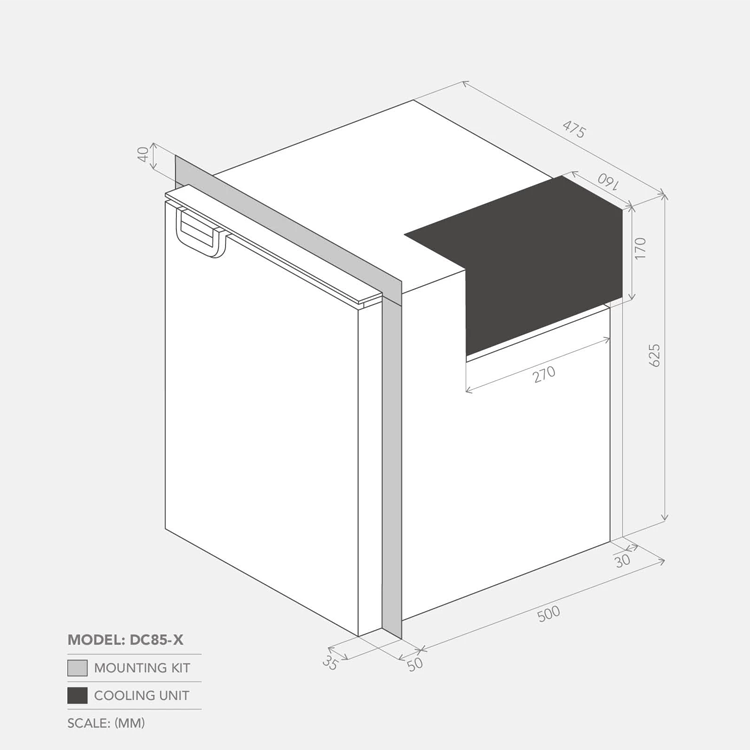 Bushman Fridges DC85−X 85L Upright Fridge