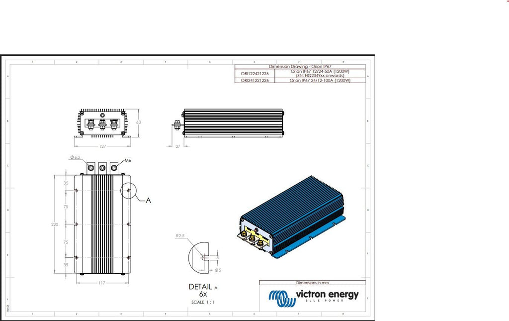 Victron IP67 24/12-100A(1200W) DCDC CONVERTER