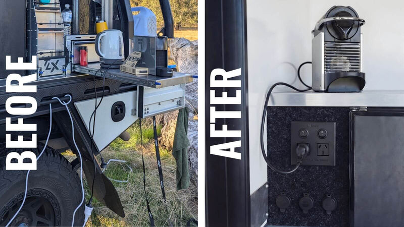 2 Outlet Power Board | Flush Mount | Black | Plug & Play GPO | AllSpark