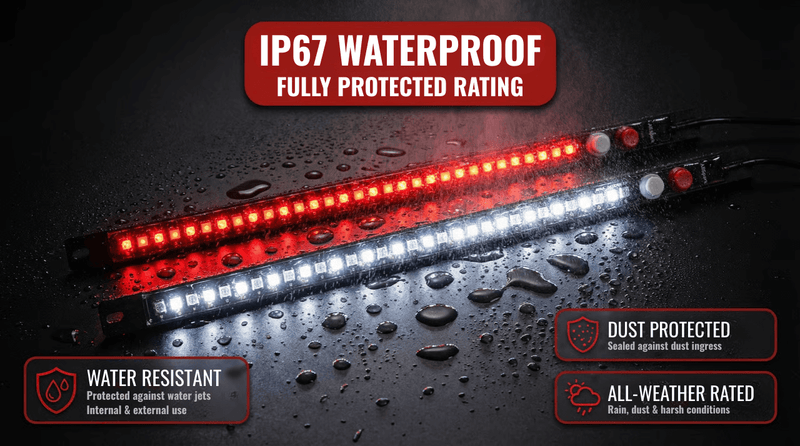 30cm LED Strip Light - Dimmable | 12V | Tri-Colour Red, White & Blue | AllSpark